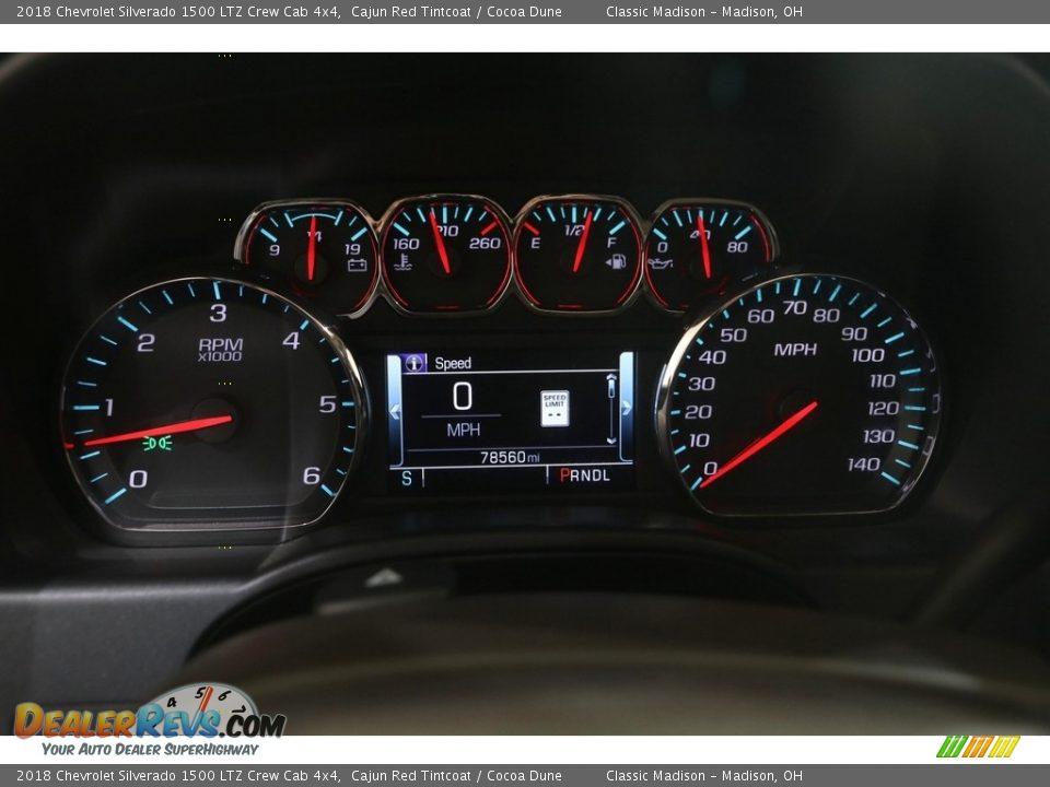 2018 Chevrolet Silverado 1500 LTZ Crew Cab 4x4 Cajun Red Tintcoat / Cocoa Dune Photo #9