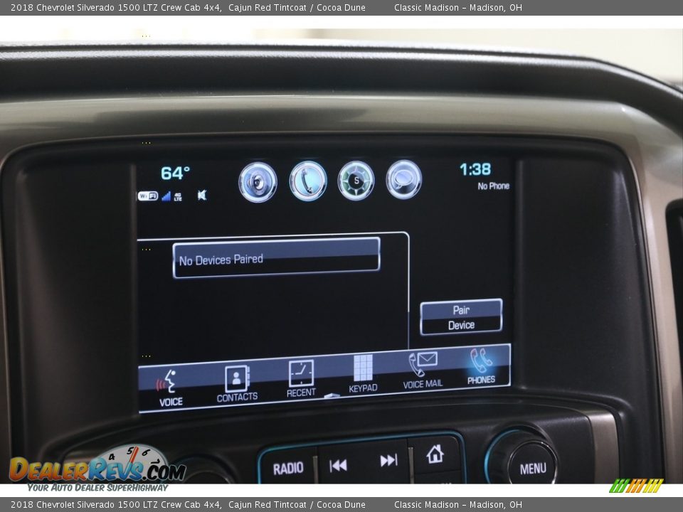 2018 Chevrolet Silverado 1500 LTZ Crew Cab 4x4 Cajun Red Tintcoat / Cocoa Dune Photo #12