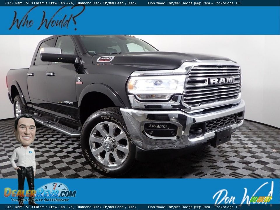 2022 Ram 3500 Laramie Crew Cab 4x4 Diamond Black Crystal Pearl / Black Photo #1