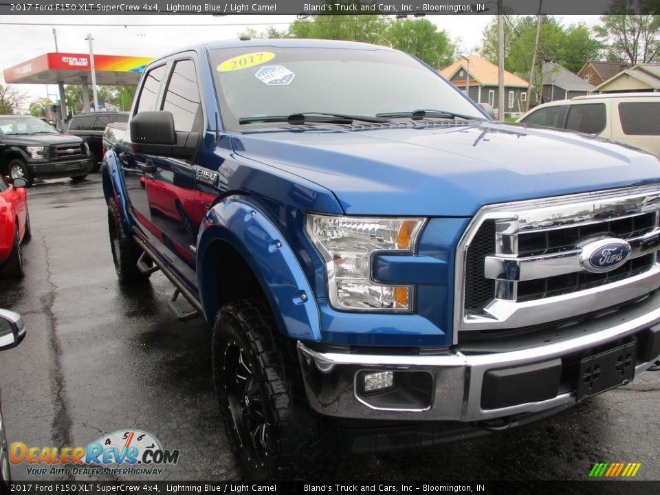2017 Ford F150 XLT SuperCrew 4x4 Lightning Blue / Light Camel Photo #5