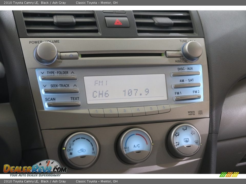 2010 Toyota Camry LE Black / Ash Gray Photo #11