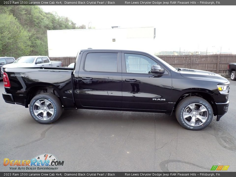 Diamond Black Crystal Pearl 2023 Ram 1500 Laramie Crew Cab 4x4 Photo #7