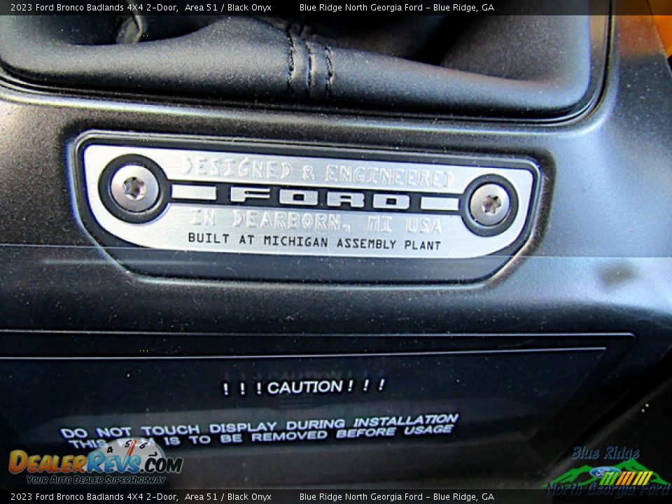 Info Tag of 2023 Ford Bronco Badlands 4X4 2-Door Photo #20