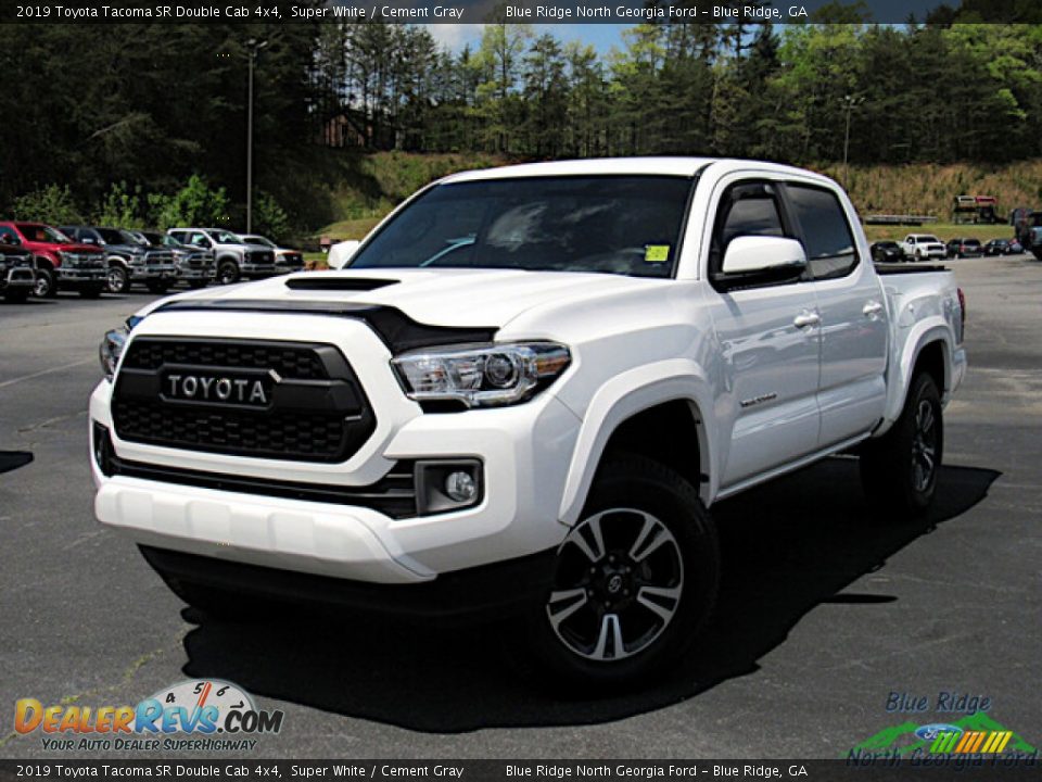 2019 Toyota Tacoma SR Double Cab 4x4 Super White / Cement Gray Photo #1