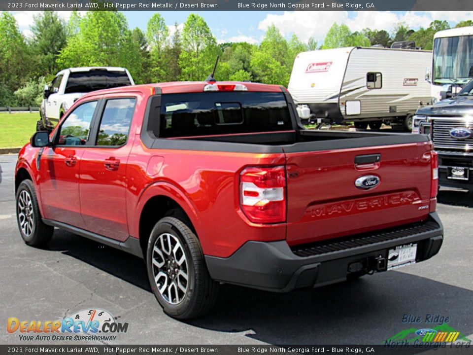 2023 Ford Maverick Lariat AWD Hot Pepper Red Metallic / Desert Brown Photo #3