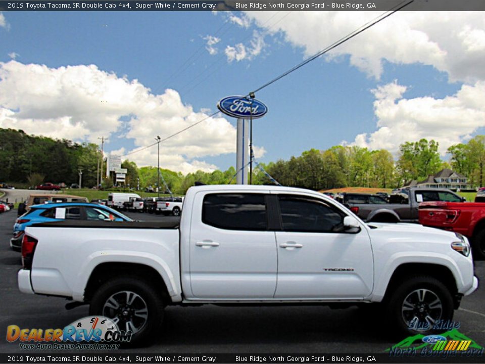 2019 Toyota Tacoma SR Double Cab 4x4 Super White / Cement Gray Photo #6