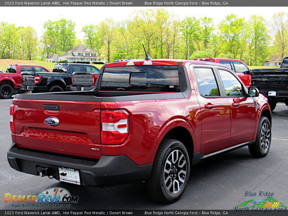 2023 Ford Maverick Lariat AWD Hot Pepper Red Metallic / Desert Brown Photo #5