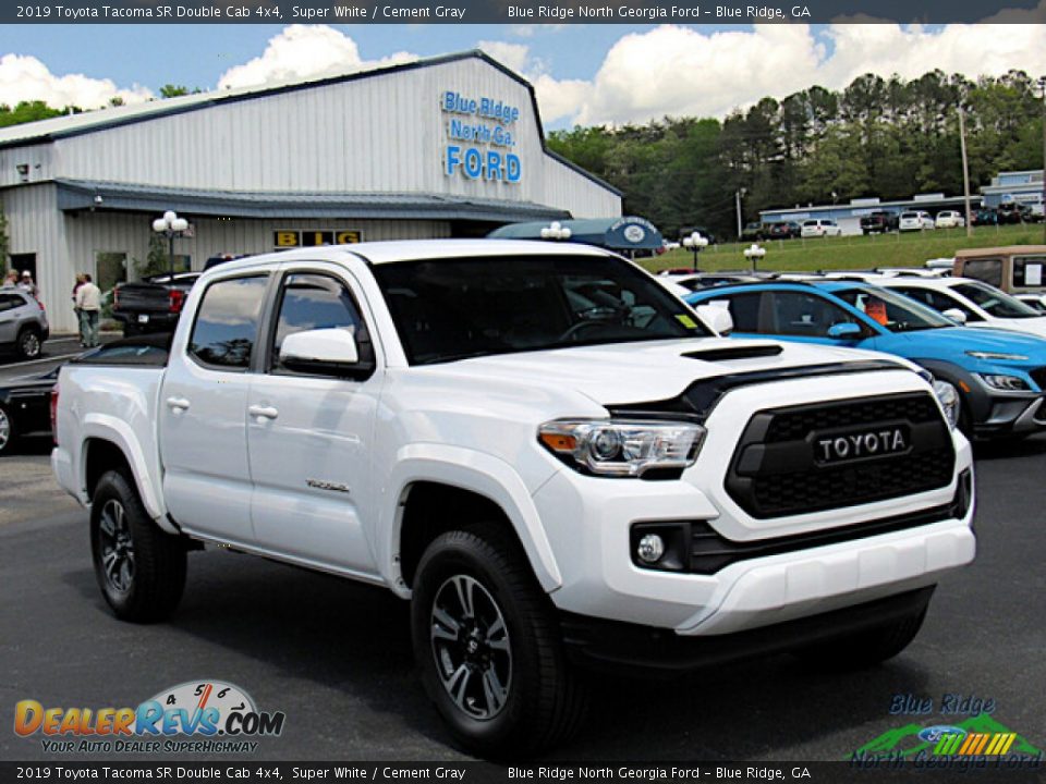 2019 Toyota Tacoma SR Double Cab 4x4 Super White / Cement Gray Photo #7