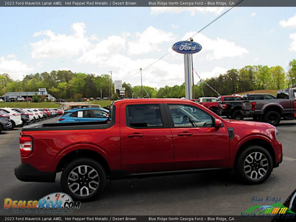 2023 Ford Maverick Lariat AWD Hot Pepper Red Metallic / Desert Brown Photo #6