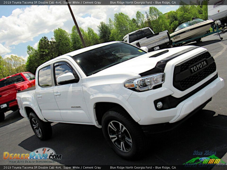 2019 Toyota Tacoma SR Double Cab 4x4 Super White / Cement Gray Photo #27