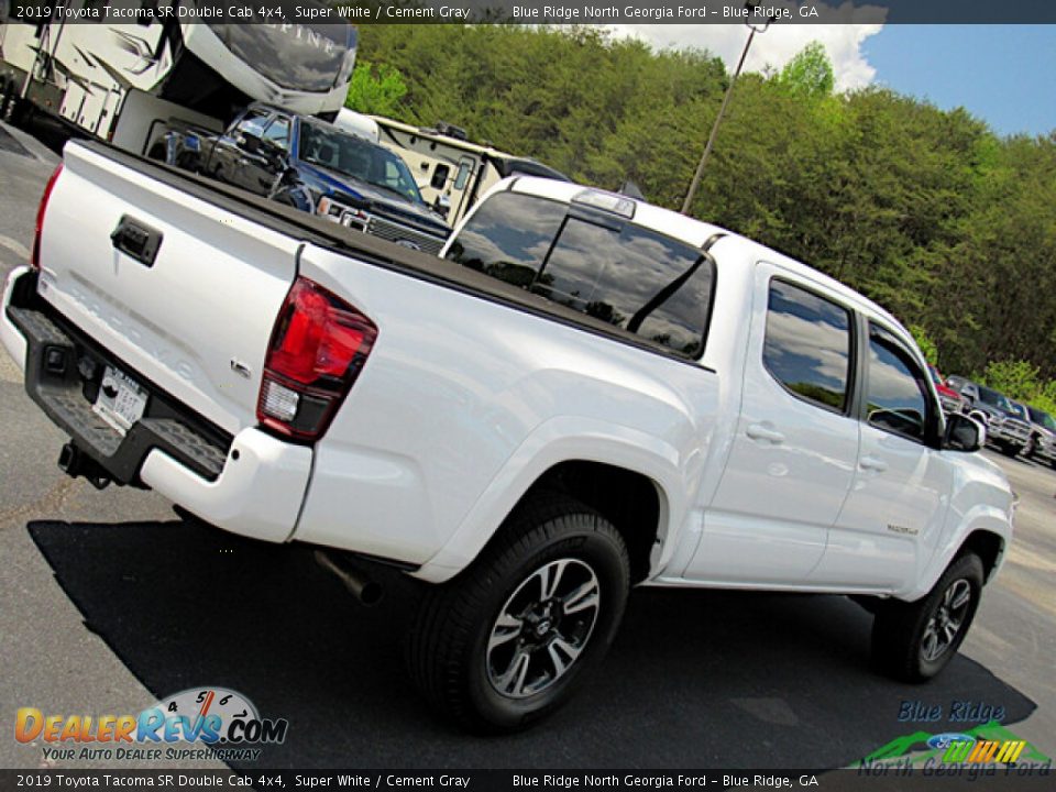 2019 Toyota Tacoma SR Double Cab 4x4 Super White / Cement Gray Photo #28