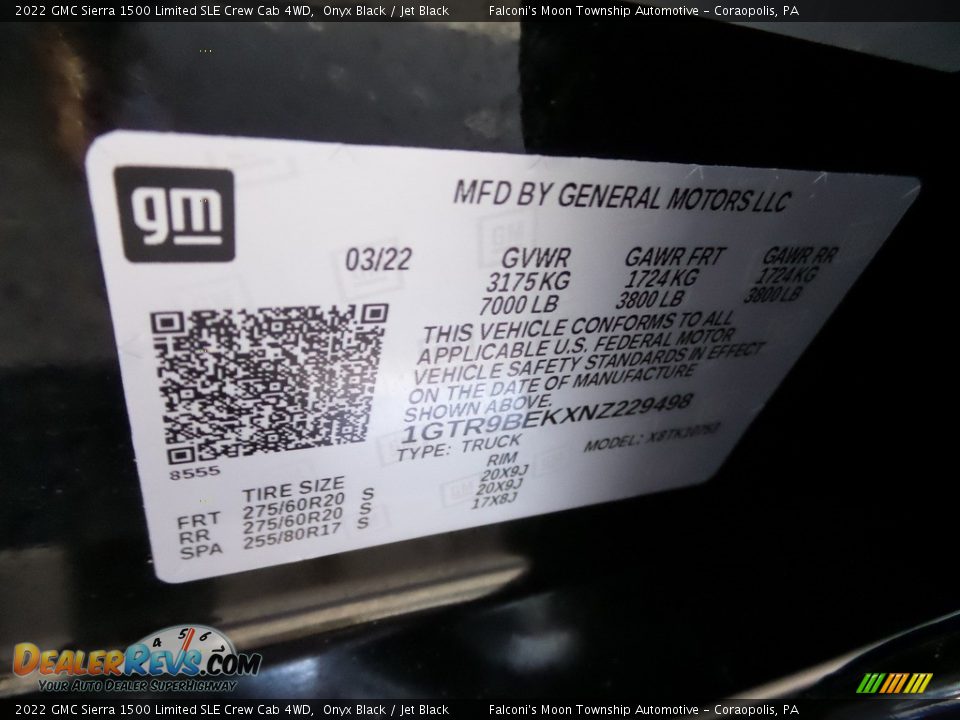 2022 GMC Sierra 1500 Limited SLE Crew Cab 4WD Onyx Black / Jet Black Photo #27