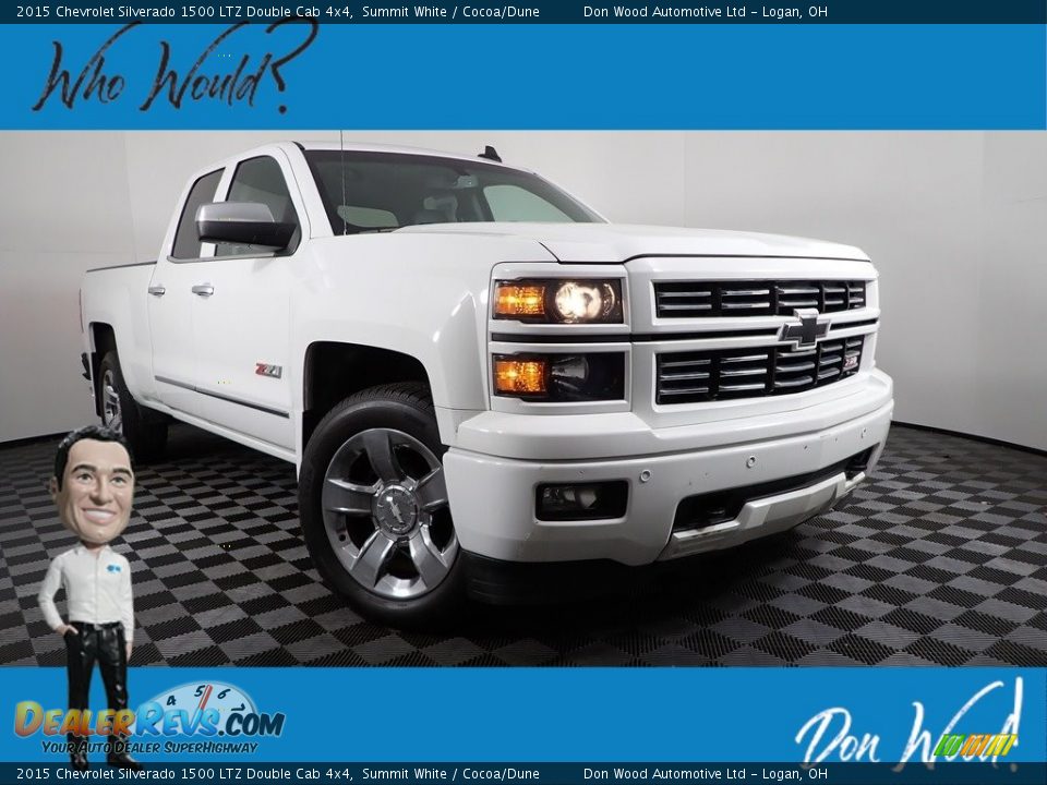 2015 Chevrolet Silverado 1500 LTZ Double Cab 4x4 Summit White / Cocoa/Dune Photo #1