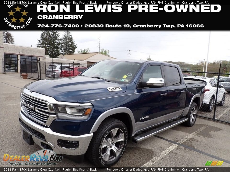 2021 Ram 1500 Laramie Crew Cab 4x4 Patriot Blue Pearl / Black Photo #1