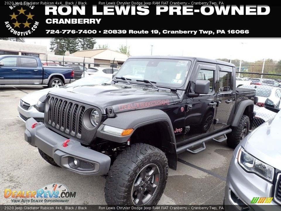 2020 Jeep Gladiator Rubicon 4x4 Black / Black Photo #1