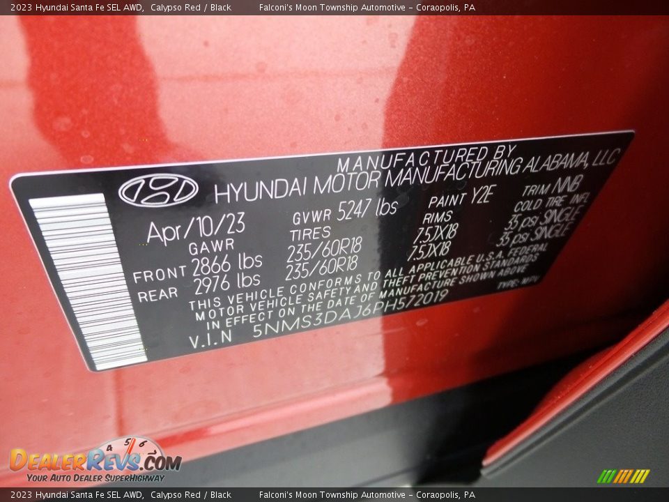 2023 Hyundai Santa Fe SEL AWD Calypso Red / Black Photo #18