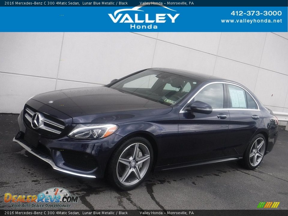 2016 Mercedes-Benz C 300 4Matic Sedan Lunar Blue Metallic / Black Photo #1