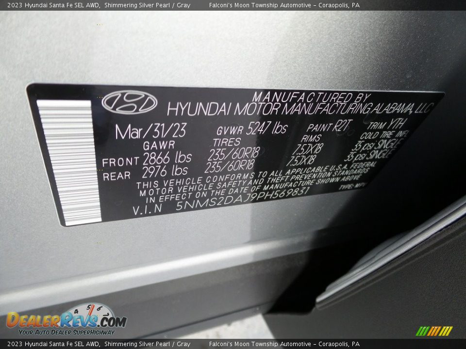 2023 Hyundai Santa Fe SEL AWD Shimmering Silver Pearl / Gray Photo #18