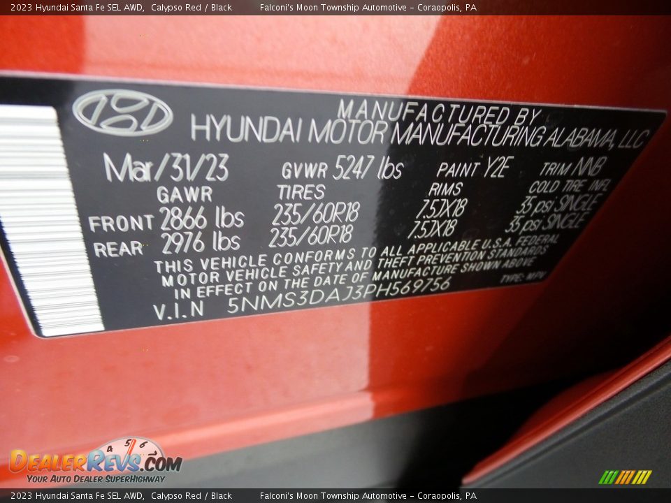 2023 Hyundai Santa Fe SEL AWD Calypso Red / Black Photo #18