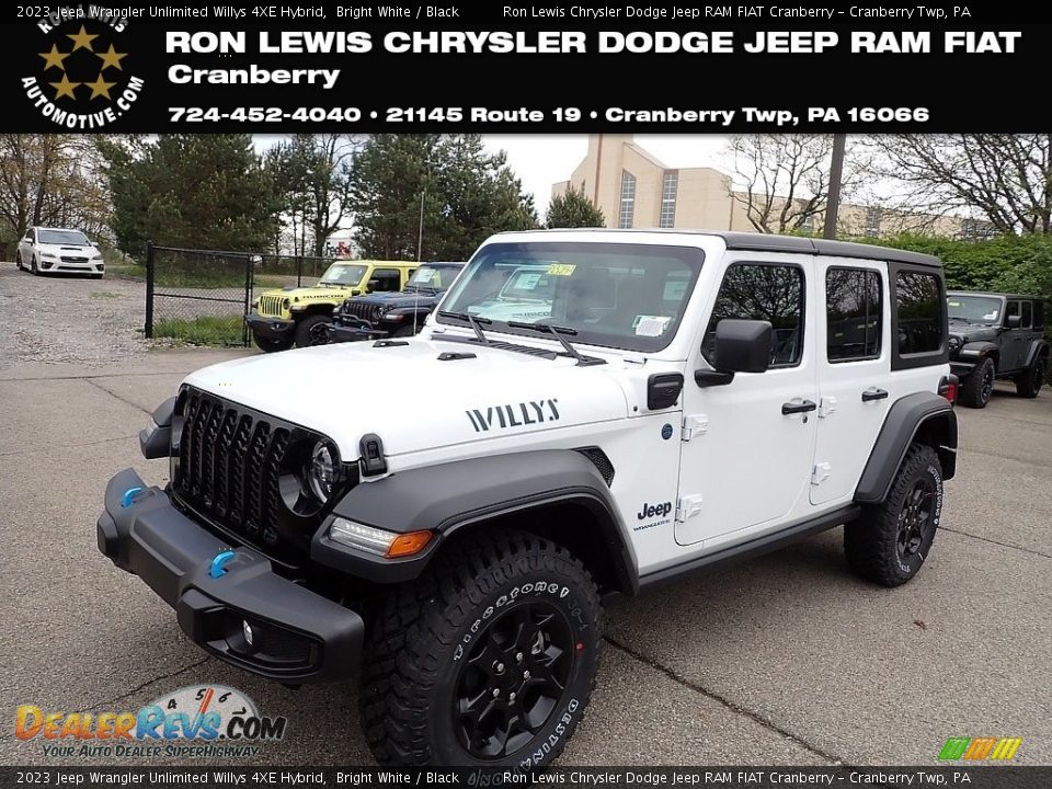 2023 Jeep Wrangler Unlimited Willys 4XE Hybrid Bright White / Black Photo #1