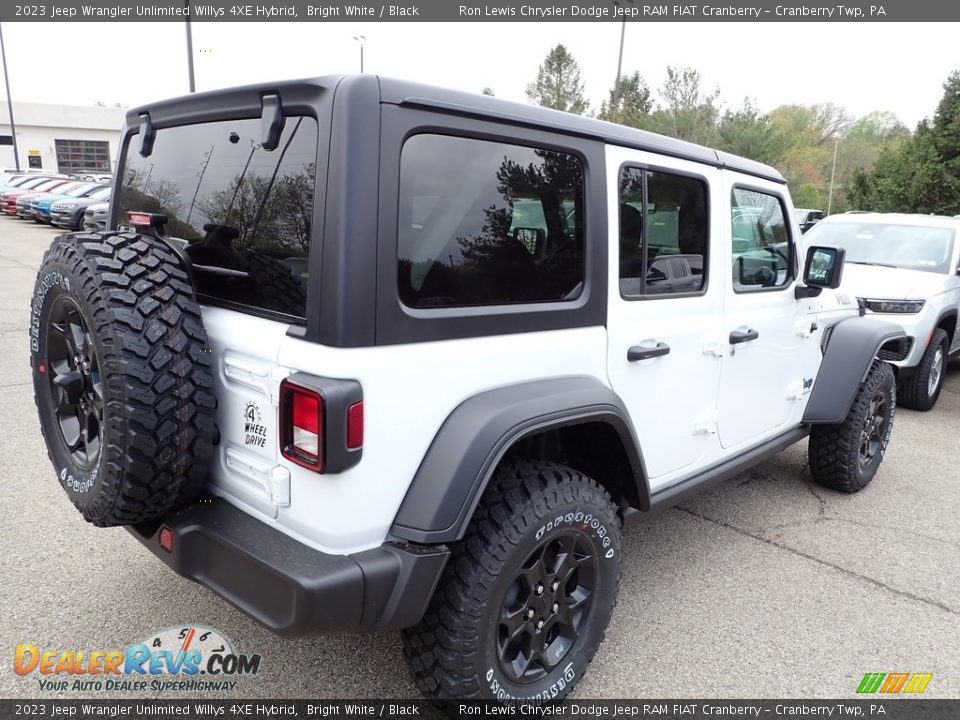 2023 Jeep Wrangler Unlimited Willys 4XE Hybrid Bright White / Black Photo #5