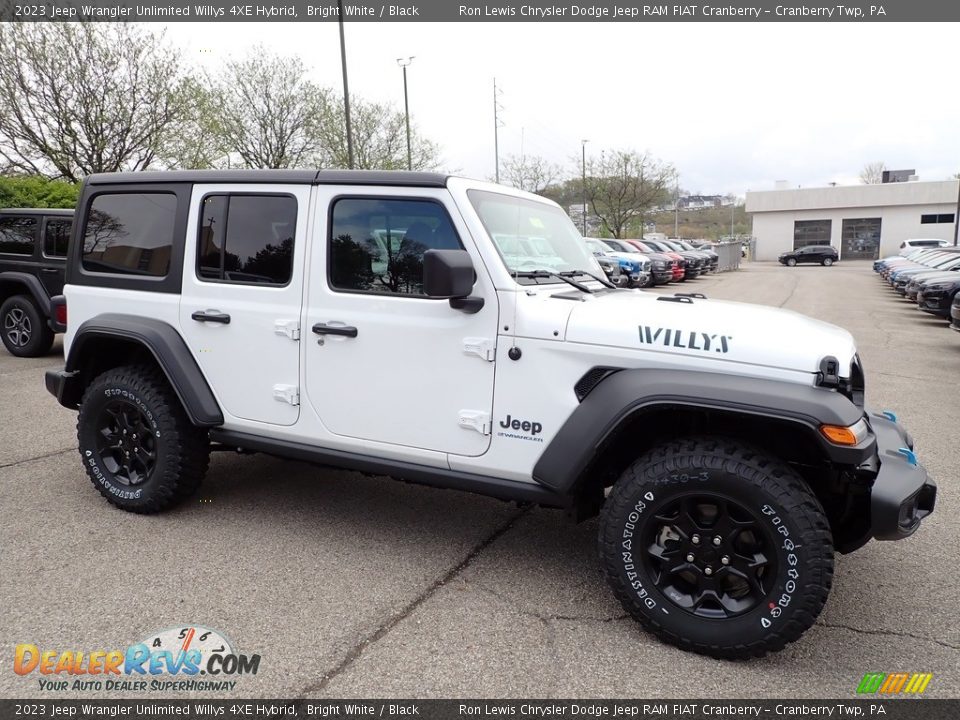 2023 Jeep Wrangler Unlimited Willys 4XE Hybrid Bright White / Black Photo #6