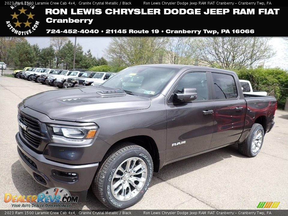 2023 Ram 1500 Laramie Crew Cab 4x4 Granite Crystal Metallic / Black Photo #1