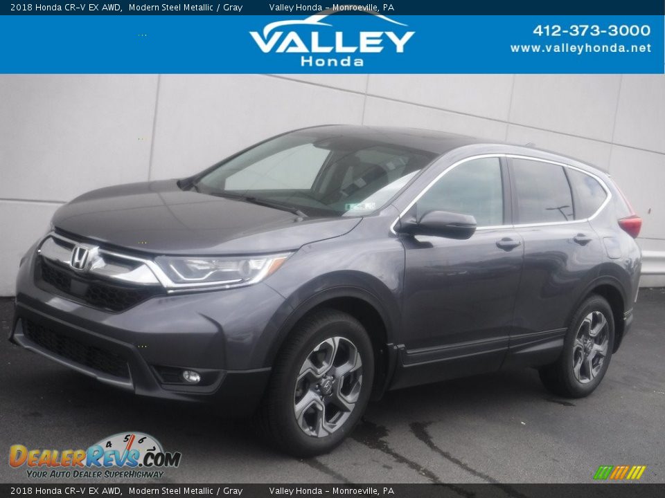 2018 Honda CR-V EX AWD Modern Steel Metallic / Gray Photo #1