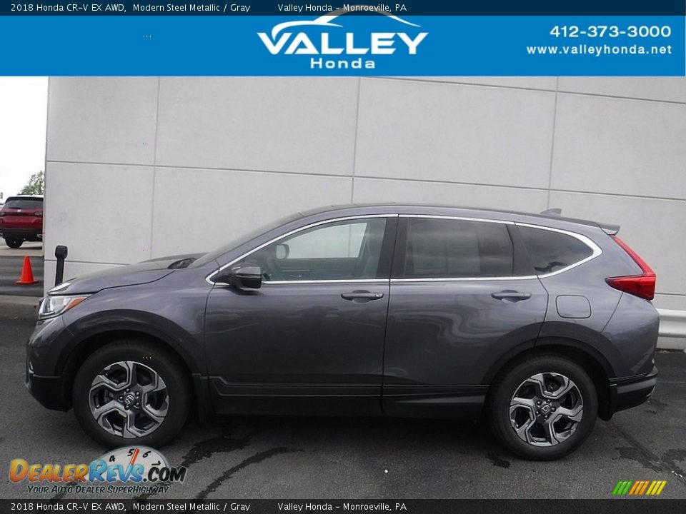 2018 Honda CR-V EX AWD Modern Steel Metallic / Gray Photo #2