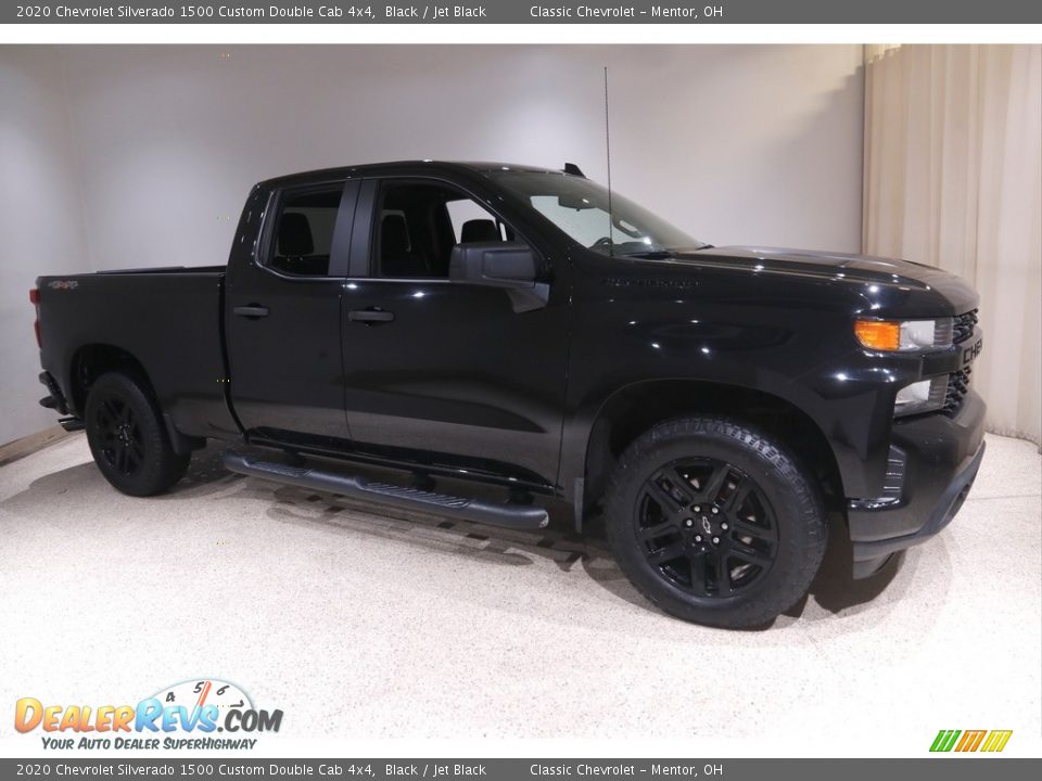 2020 Chevrolet Silverado 1500 Custom Double Cab 4x4 Black / Jet Black Photo #1