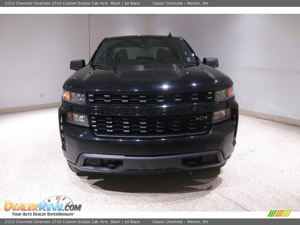 2020 Chevrolet Silverado 1500 Custom Double Cab 4x4 Black / Jet Black Photo #2