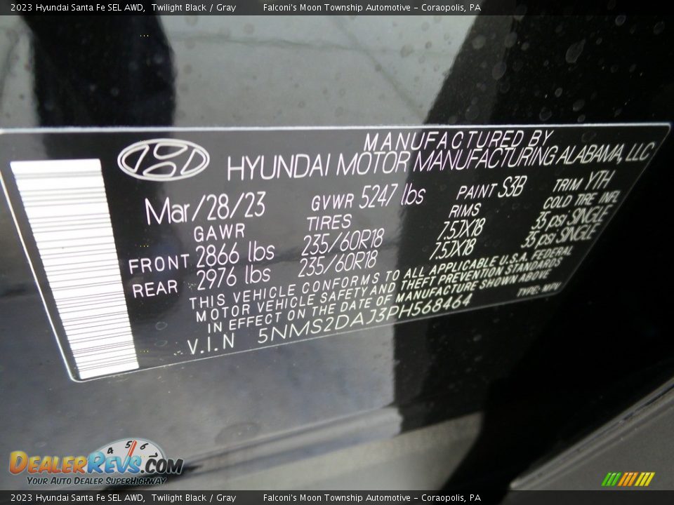 2023 Hyundai Santa Fe SEL AWD Twilight Black / Gray Photo #18