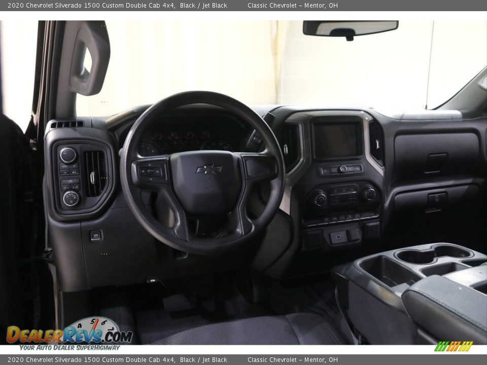2020 Chevrolet Silverado 1500 Custom Double Cab 4x4 Black / Jet Black Photo #7