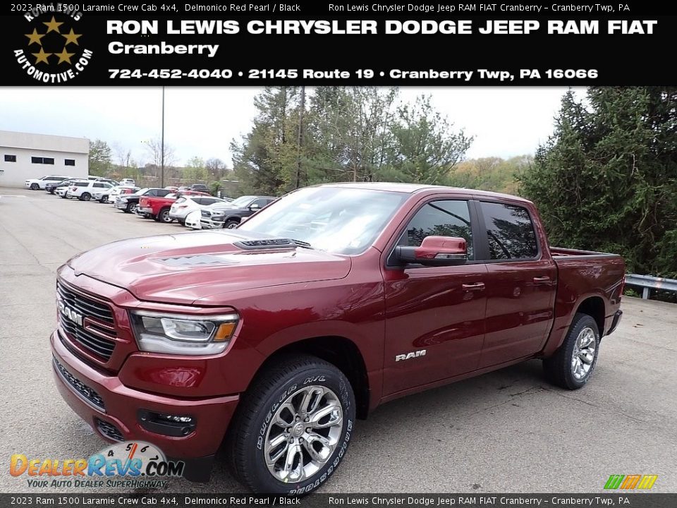 2023 Ram 1500 Laramie Crew Cab 4x4 Delmonico Red Pearl / Black Photo #1