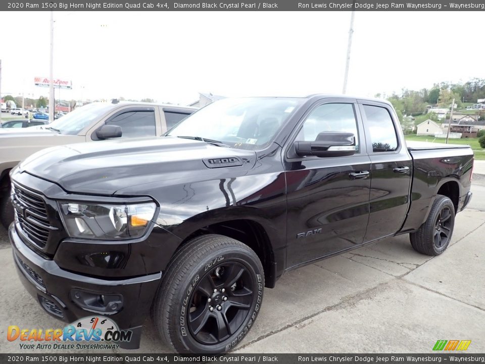 2020 Ram 1500 Big Horn Night Edition Quad Cab 4x4 Diamond Black Crystal Pearl / Black Photo #1