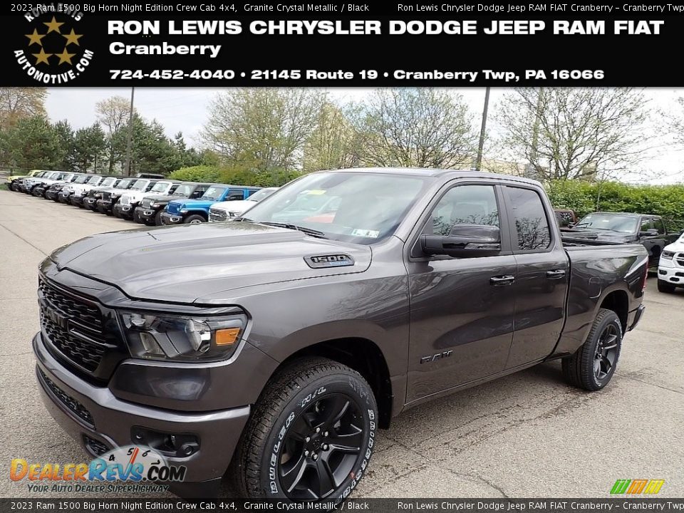 2023 Ram 1500 Big Horn Night Edition Crew Cab 4x4 Granite Crystal Metallic / Black Photo #1