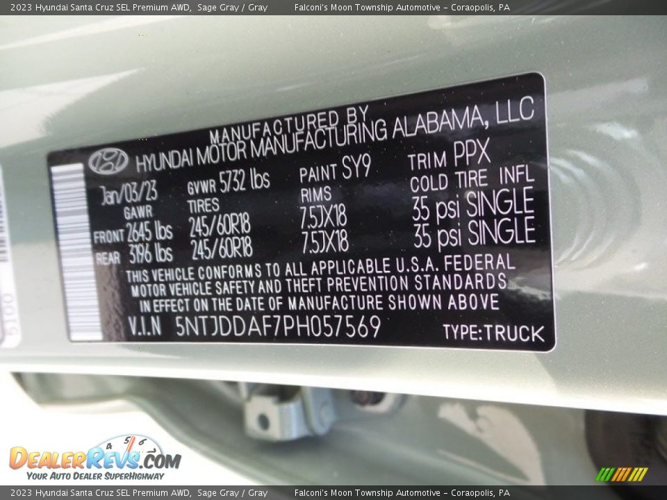 2023 Hyundai Santa Cruz SEL Premium AWD Sage Gray / Gray Photo #18