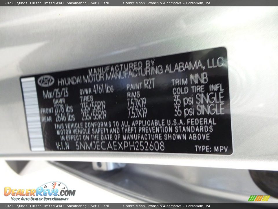 2023 Hyundai Tucson Limited AWD Shimmering Silver / Black Photo #18