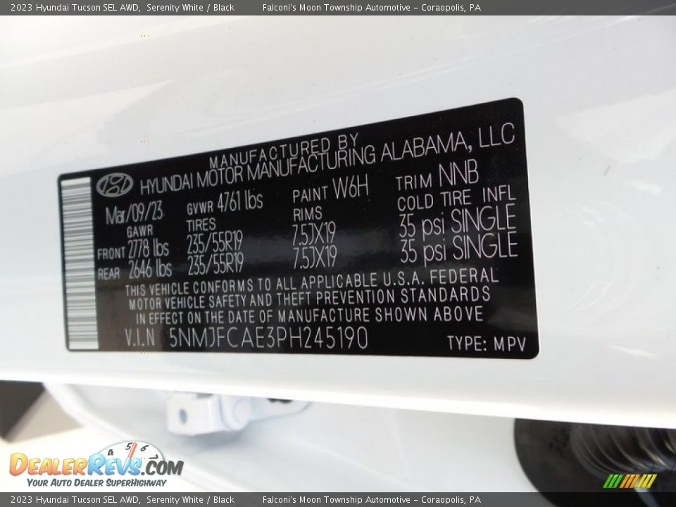 2023 Hyundai Tucson SEL AWD Serenity White / Black Photo #18