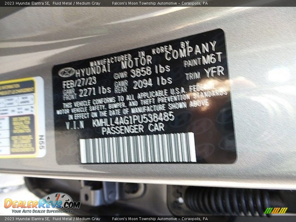 2023 Hyundai Elantra SE Fluid Metal / Medium Gray Photo #18