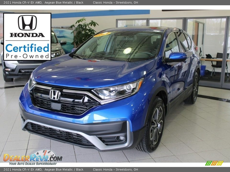 2021 Honda CR-V EX AWD Aegean Blue Metallic / Black Photo #1