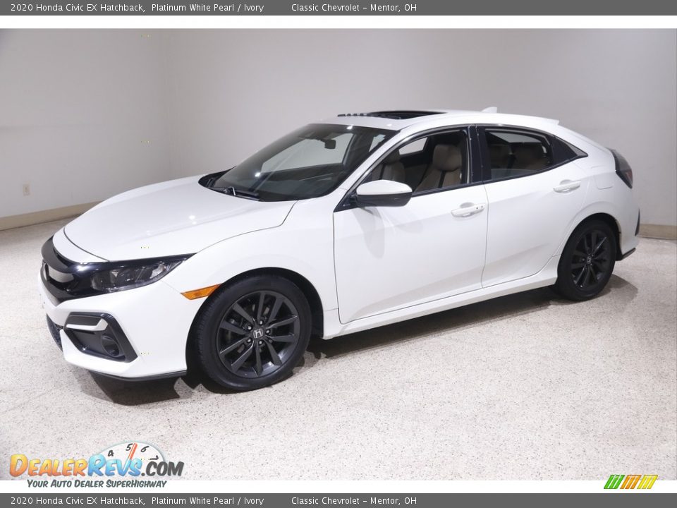 2020 Honda Civic EX Hatchback Platinum White Pearl / Ivory Photo #3