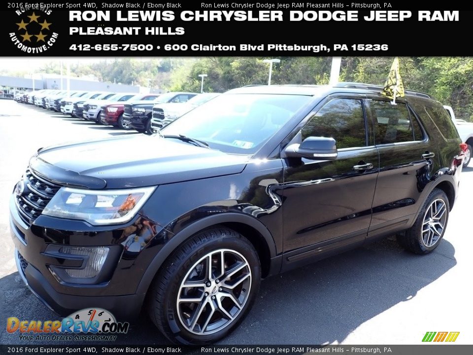 2016 Ford Explorer Sport 4WD Shadow Black / Ebony Black Photo #1