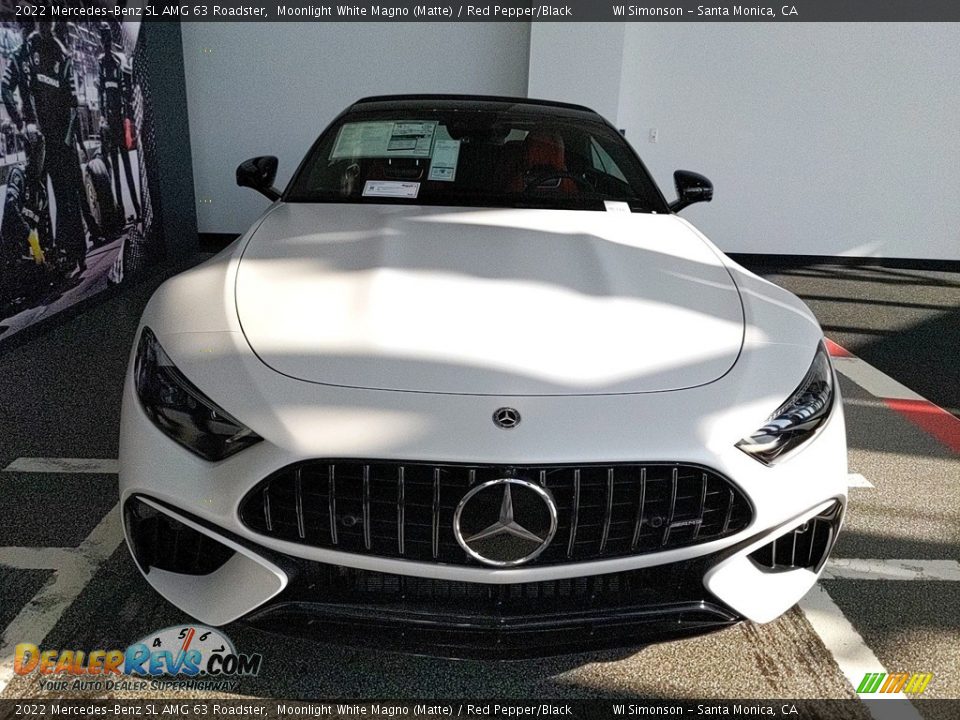 2022 Mercedes-Benz SL AMG 63 Roadster Moonlight White Magno (Matte) / Red Pepper/Black Photo #2