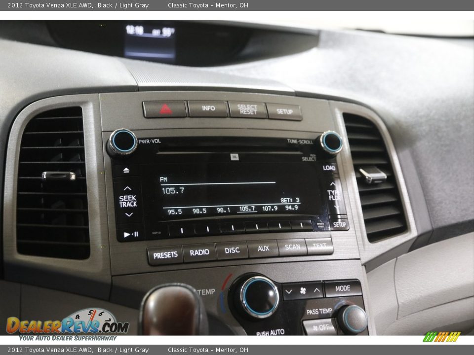 2012 Toyota Venza XLE AWD Black / Light Gray Photo #12
