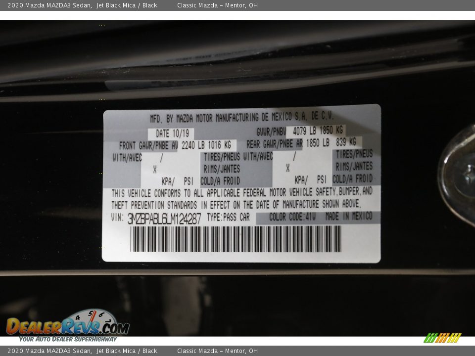 2020 Mazda MAZDA3 Sedan Jet Black Mica / Black Photo #24