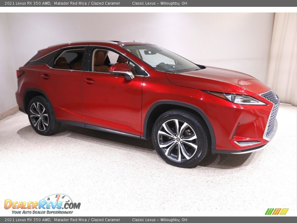 2021 Lexus RX 350 AWD Matador Red Mica / Glazed Caramel Photo #1