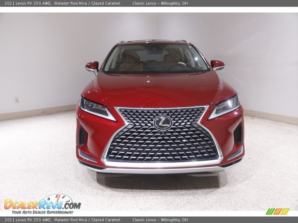 2021 Lexus RX 350 AWD Matador Red Mica / Glazed Caramel Photo #2