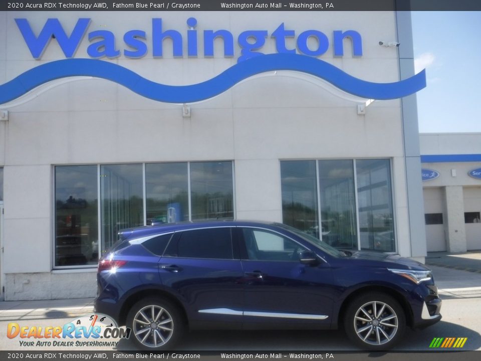 2020 Acura RDX Technology AWD Fathom Blue Pearl / Graystone Photo #2