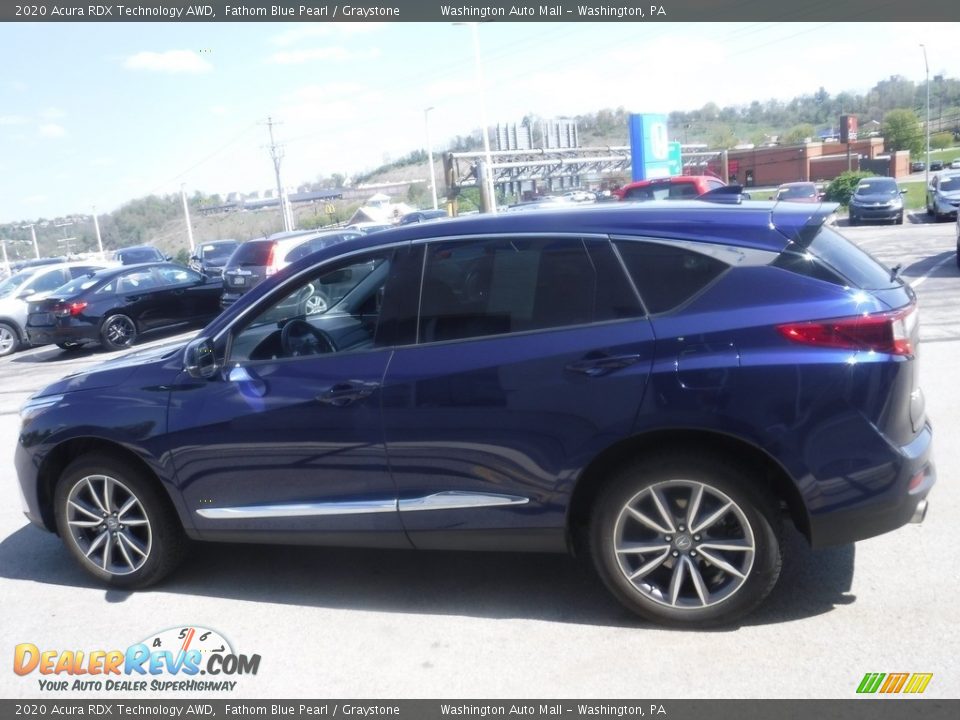 2020 Acura RDX Technology AWD Fathom Blue Pearl / Graystone Photo #7